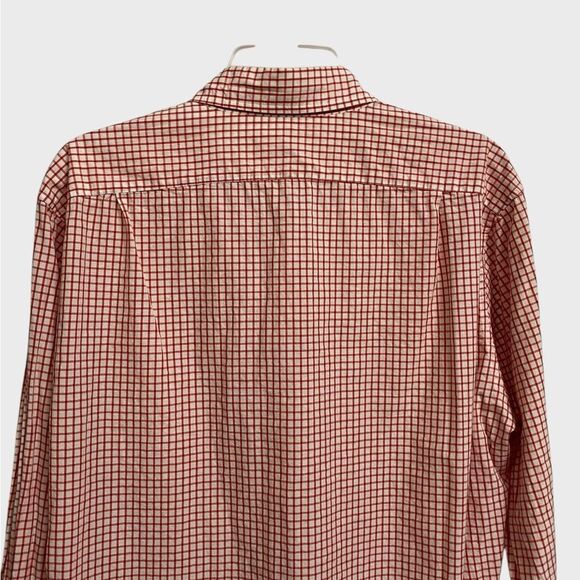 J. Crew Light Weight Button Down Shirt Men's Size L Slim Fit Check Red White - Picture 11 of 14